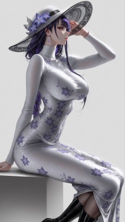 <strong><strong>原神</strong></strong> 雷电将军 多角度服装及侧颜展示 游戏二次元 Ai绘画