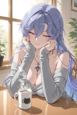 午后暖阳 <strong><strong>鸣潮</strong></strong>女团下午茶 ai绘画手机游戏壁纸 二次元