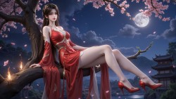 红装<strong>火灵儿</strong>月下独美。国漫女神 壁纸 完美世界