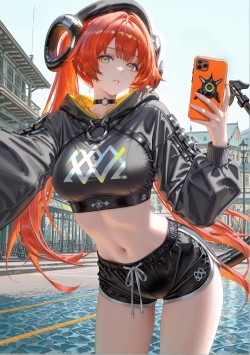 <strong><strong>绝区</strong><strong>零</strong></strong>运动风的奥菲斯 手机壁纸 泳池 ai绘画