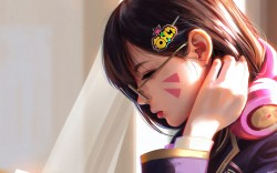 高清好看的<strong>可爱</strong>守望先锋游戏女人物的侧脸电脑壁纸