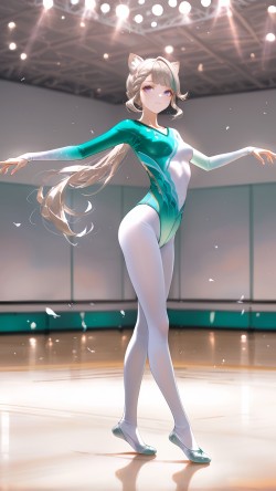 芭蕾少女 AI绘画 游戏<strong><strong>原神</strong></strong> 二次元少女 体操