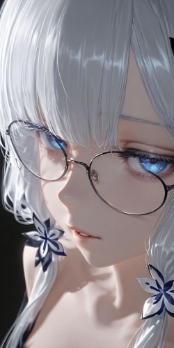 碧蓝航线光辉<strong>大</strong>头照 二次元ai绘画壁纸 戴眼镜 美瞳