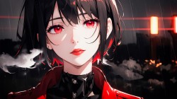 红唇，红色眼睛，红瞳，短发，动漫美女<strong>御姐</strong>壁纸图片