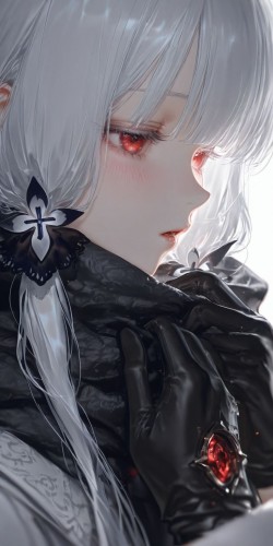 碧蓝航线光辉 ai绘画 二次元女孩少女 黑手套 冬天