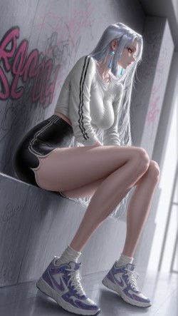 申鹤 韩漫画风 侧颜超美 二次元游戏<strong><strong>原神</strong></strong>美女 御姐