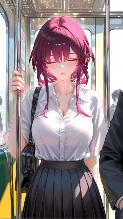 <strong><strong>崩坏</strong><strong>星穹</strong><strong>铁道</strong></strong> 角色卡夫卡 裙子百褶裙 公交地铁