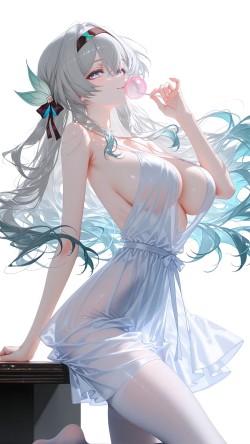 流萤 崩坏星穹铁道 <strong>白丝</strong> 手机高清壁纸图片 丝袜