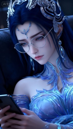 <strong><strong>神国</strong><strong>之上</strong></strong>叶婵宫 玩手机 古风 AI绘画 动漫美女