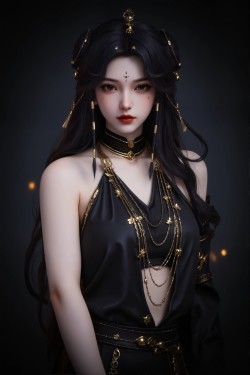 神印王座 冷筱 黑底黑色主题 国漫美女 动漫壁纸