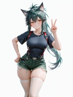 <strong><strong>明日</strong><strong>方舟</strong></strong>德克萨斯 可爱 比耶 肉腿丝袜白丝