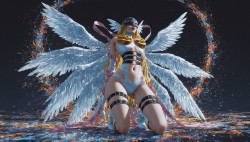 数码宝贝天女兽 二次元日漫壁纸 动漫二创