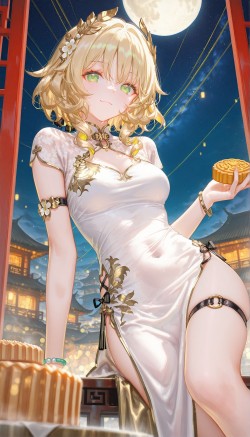 阿格莱雅 中秋节主题 二次元<strong><strong>崩坏</strong><strong>星穹</strong><strong>铁道</strong></strong> 黑丝旗袍