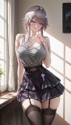 大黑塔 二次元 崩坏星穹铁道 少女感 <strong><strong>黑丝</strong></strong>吊带袜