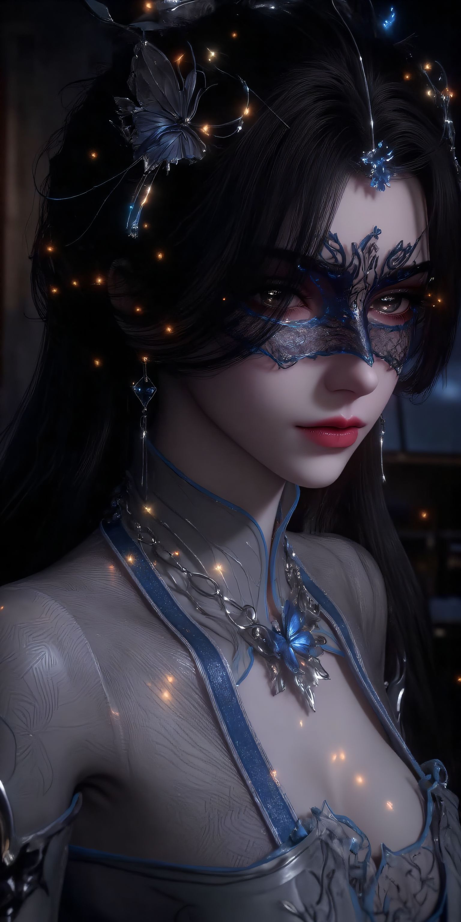 国漫美女 绝美古风 面具妆