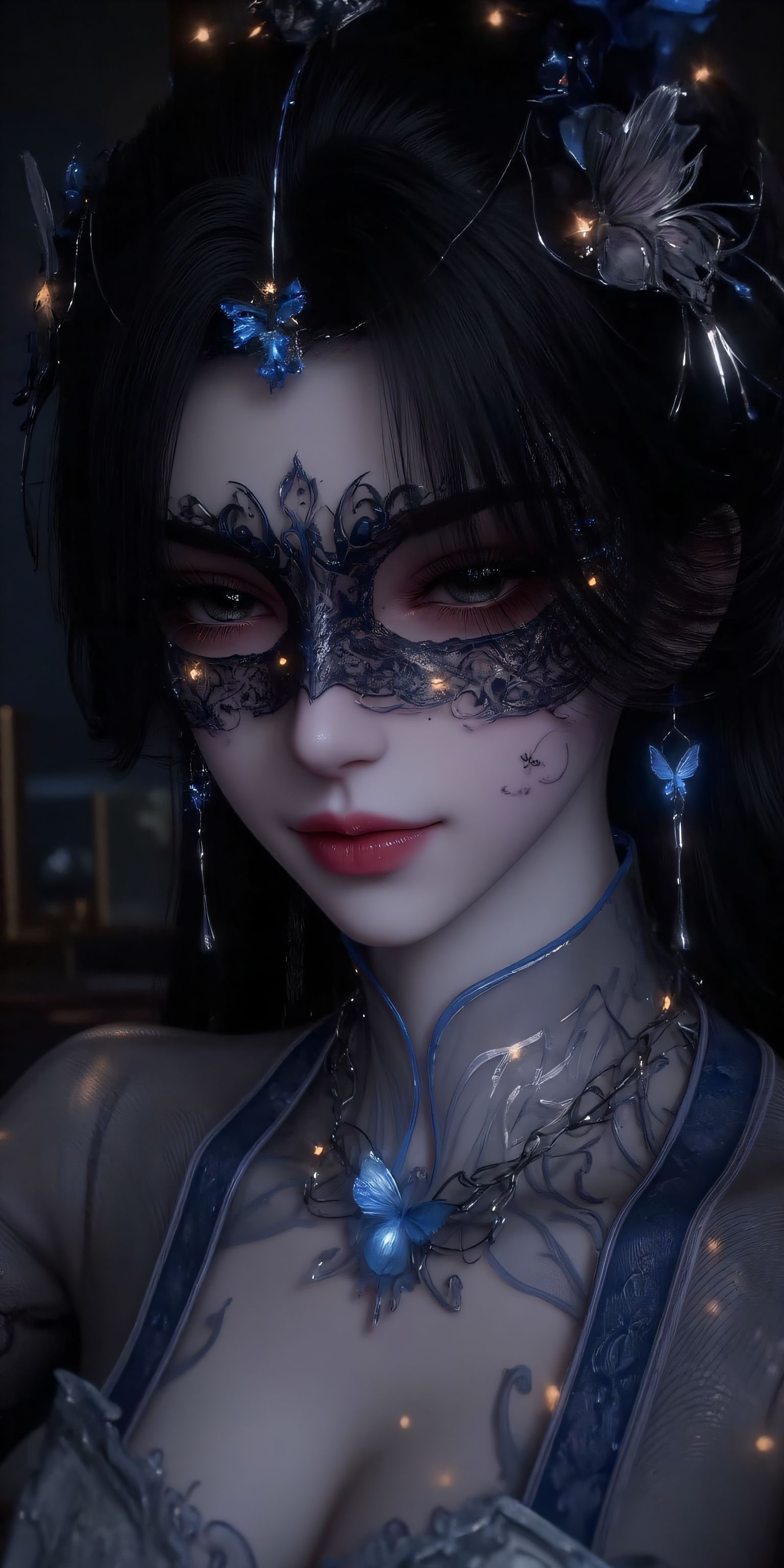 国漫美女 绝美古风 面具妆