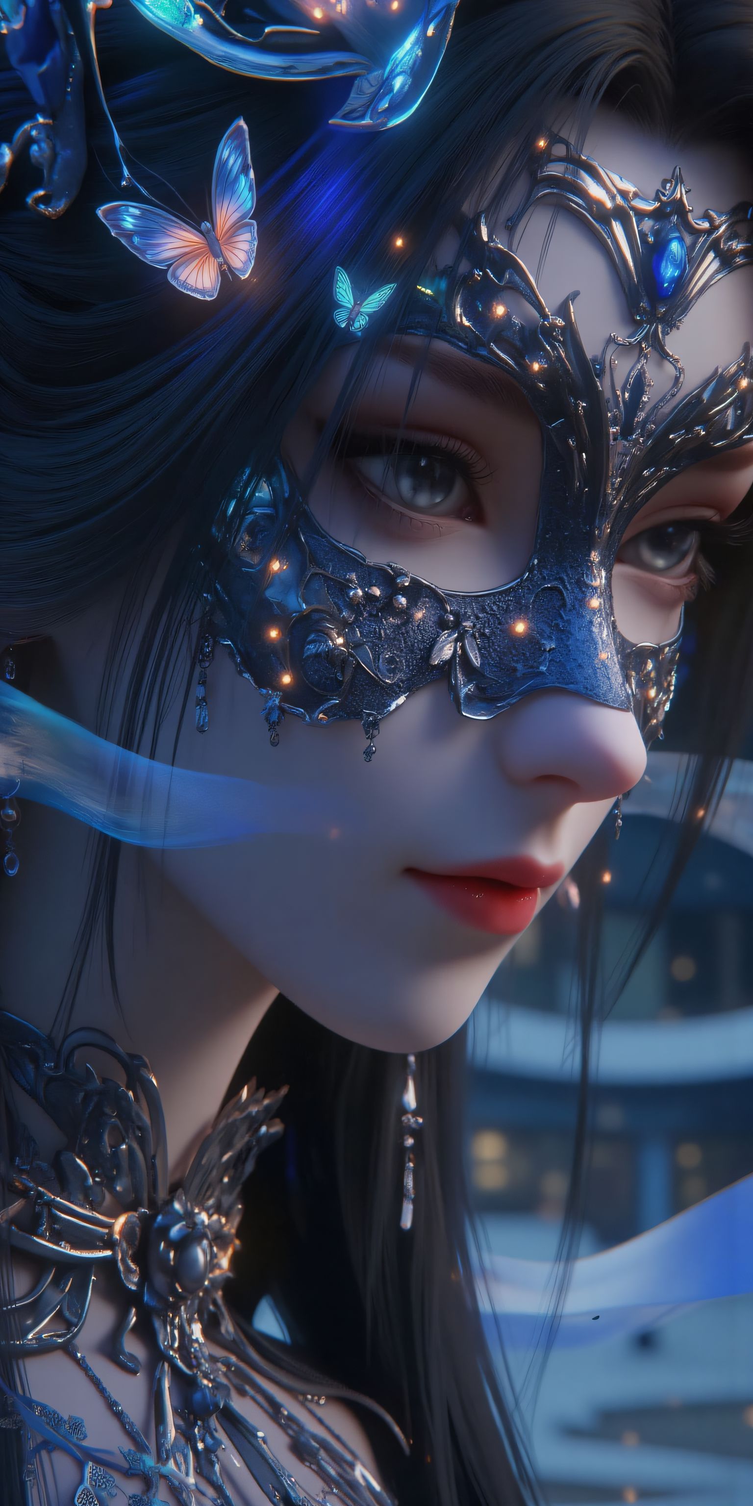 国漫美女 绝美古风 面具妆