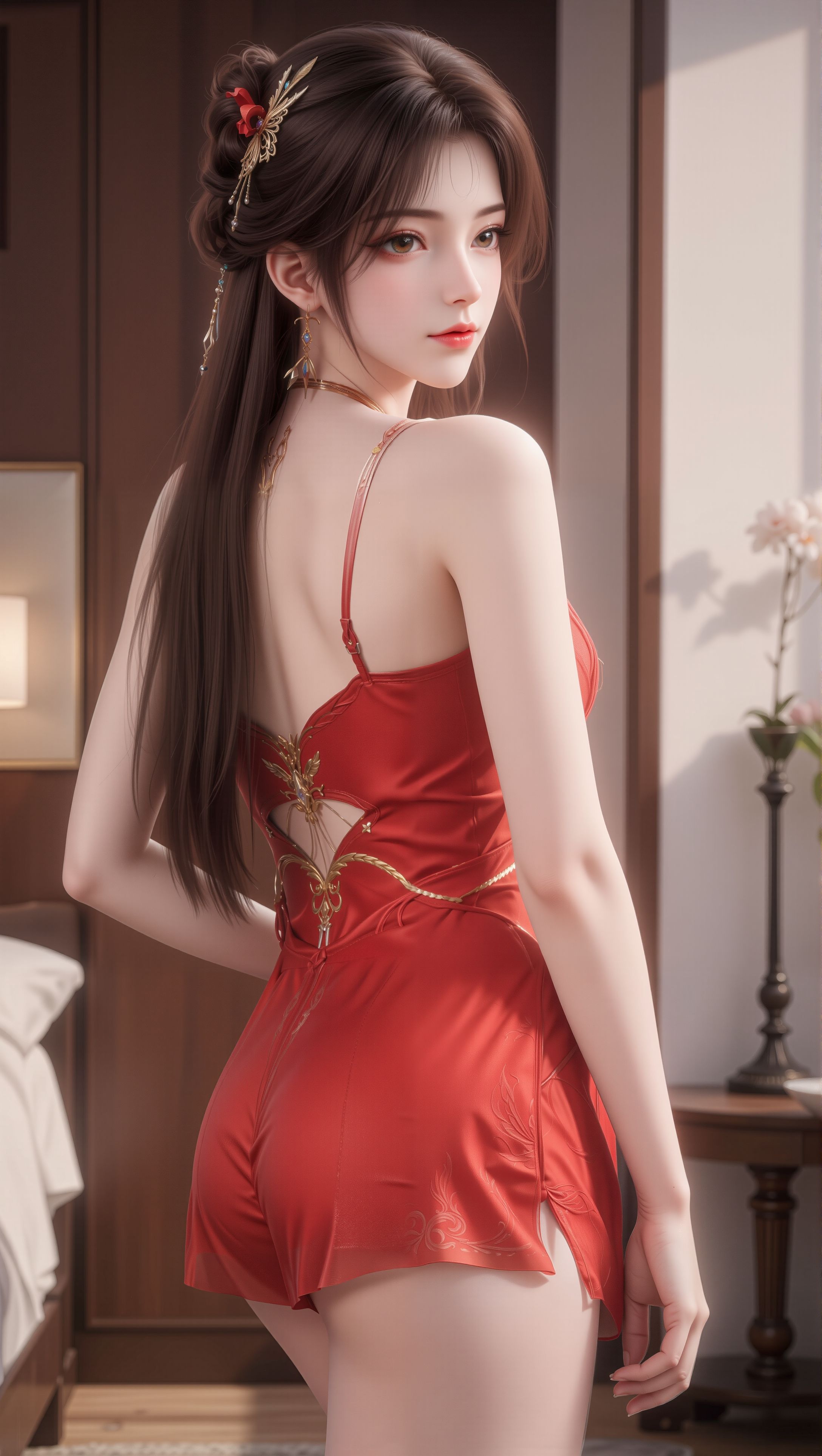 完美世界火灵儿闺房主题限定壁纸。