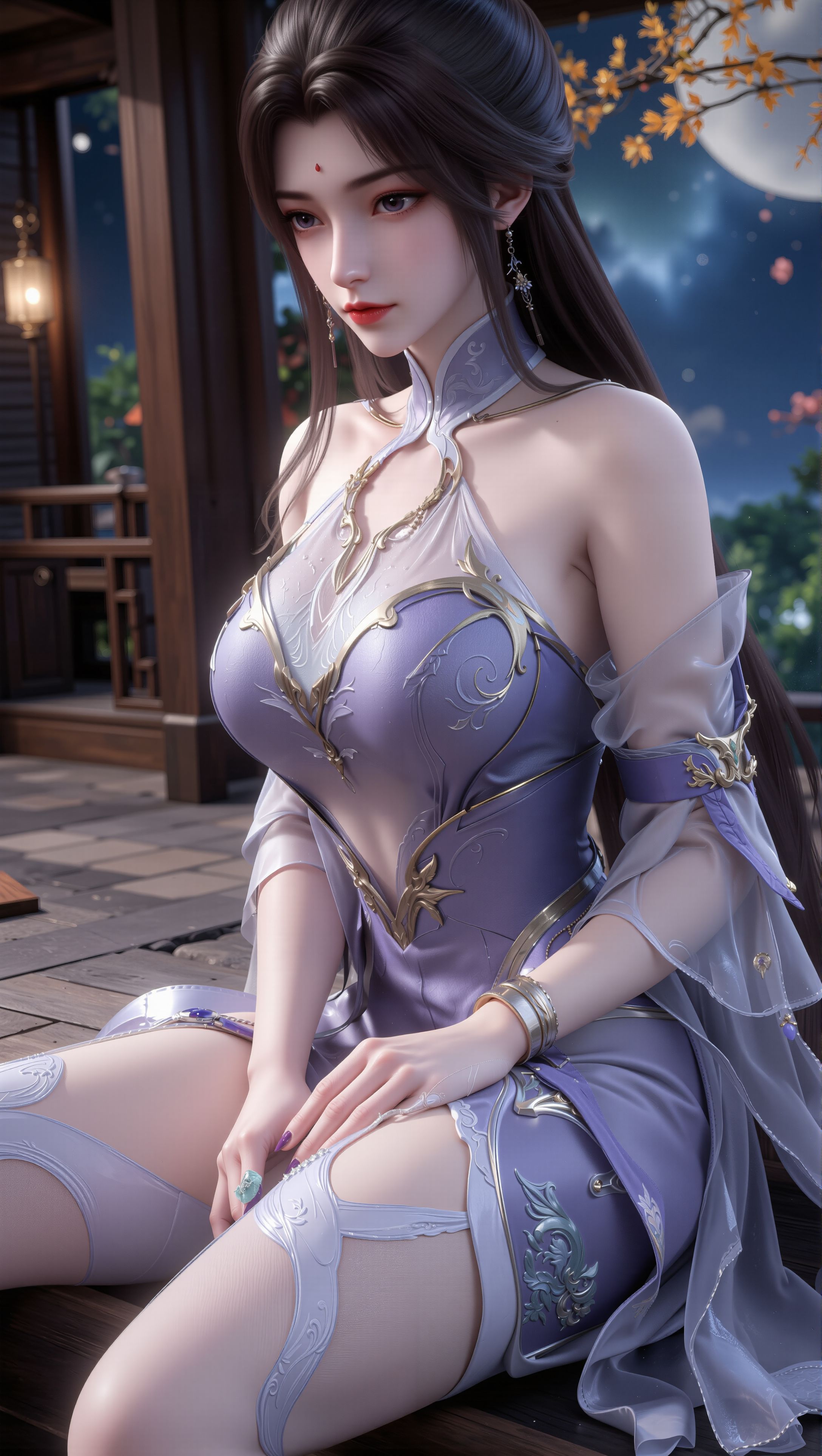 月婵霓裳羽衣特辑。国漫女神 壁纸 完美世界 月婵