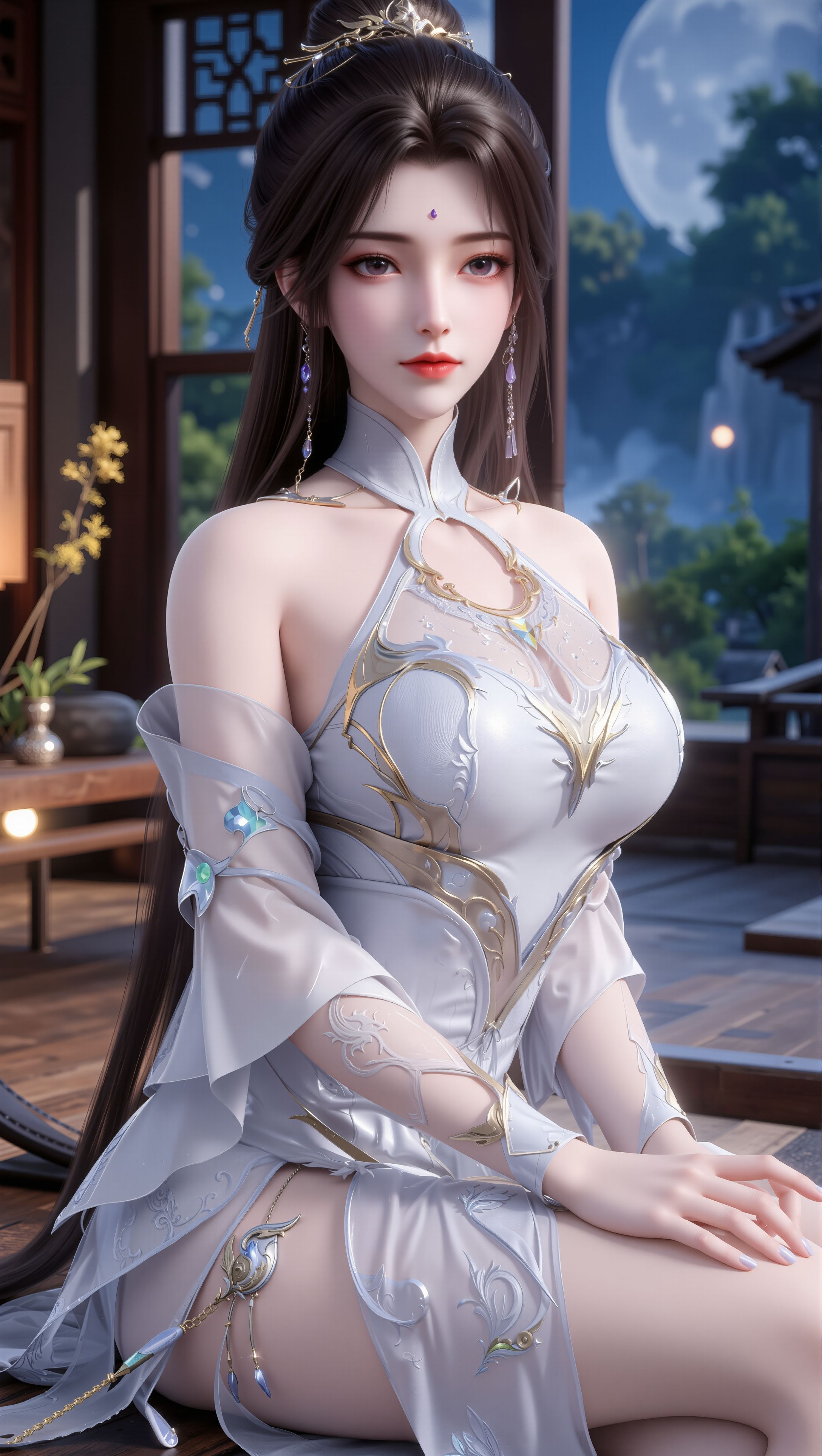 月婵霓裳羽衣特辑。国漫女神 壁纸 完美世界 月婵
