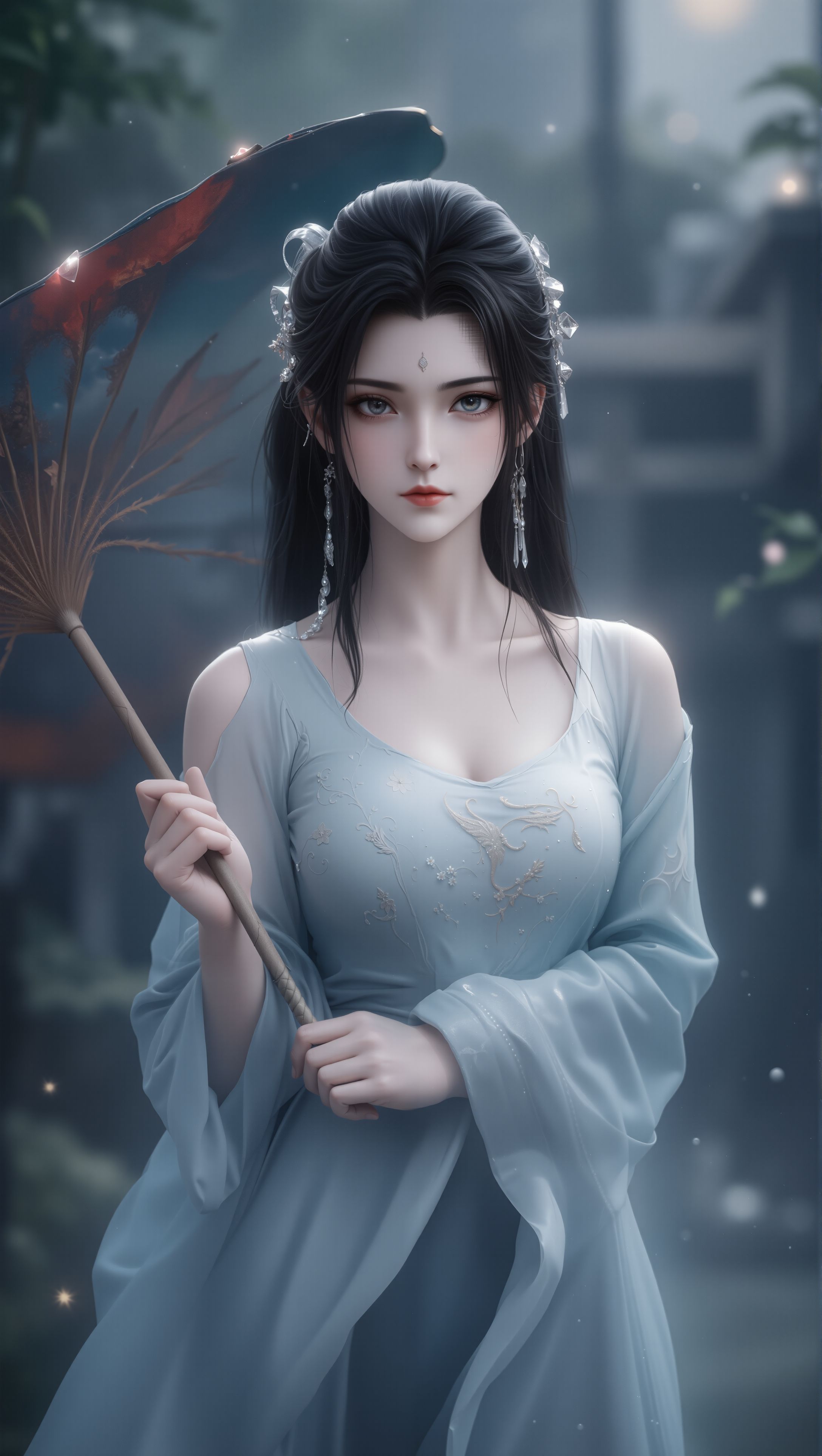 雨中陆雪琪，撑伞漫步的诗意瞬间。诛仙 #动漫 #女神