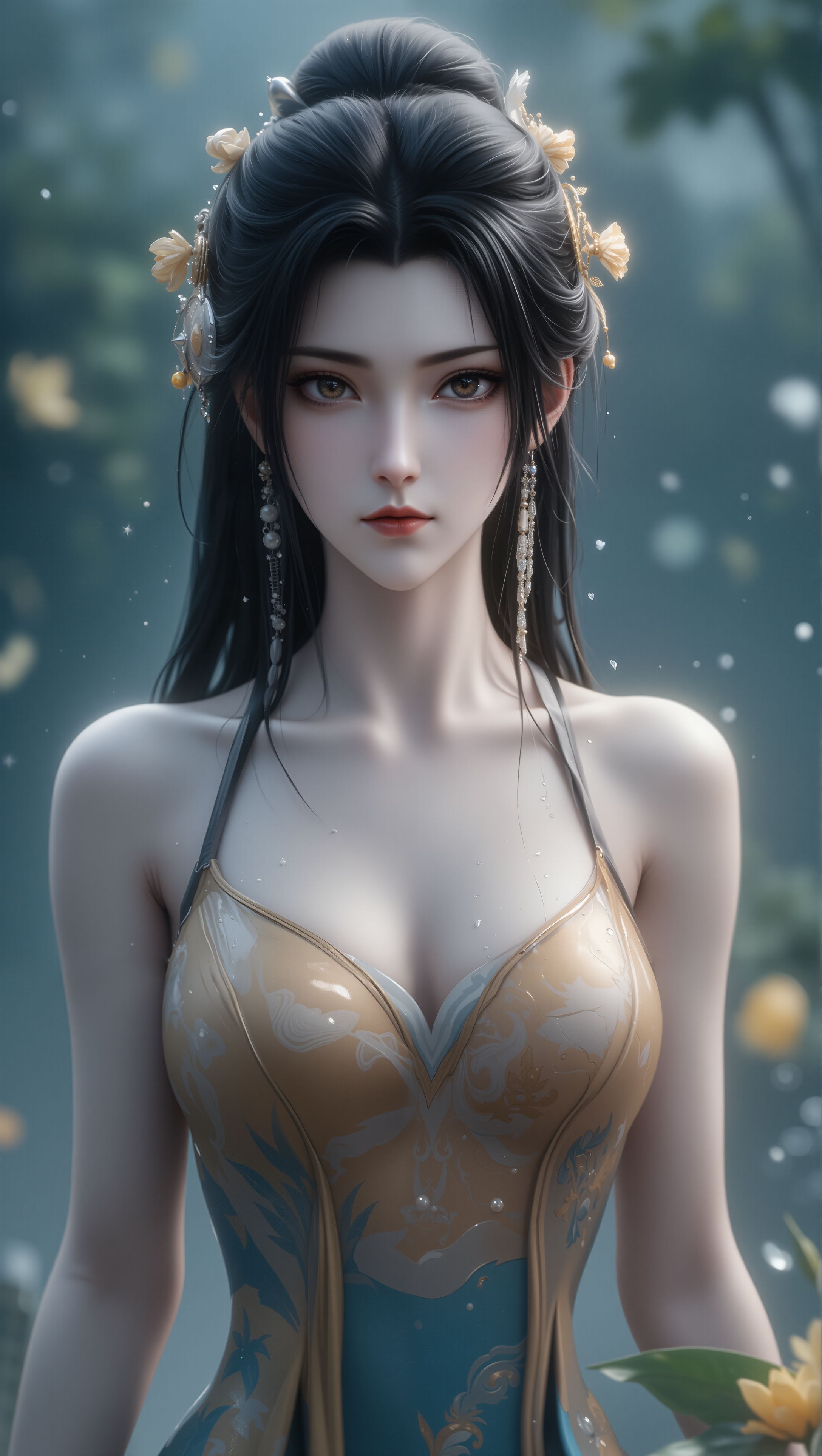 陆雪琪雨中湿身，清冷仙子的破碎美学。诛仙国漫 极品气质美女