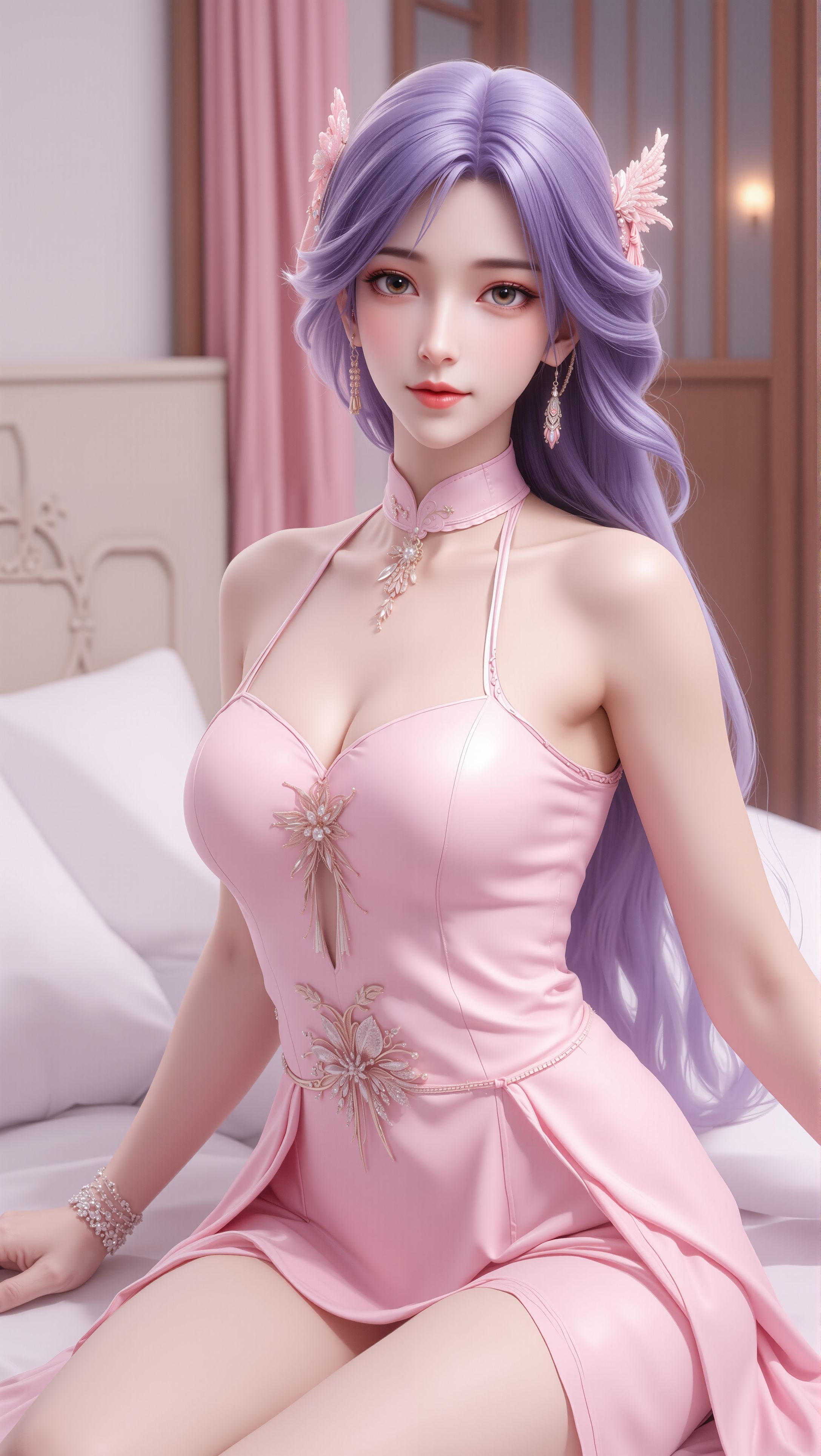 粉色旗袍 完美世界 云曦 国漫 动漫