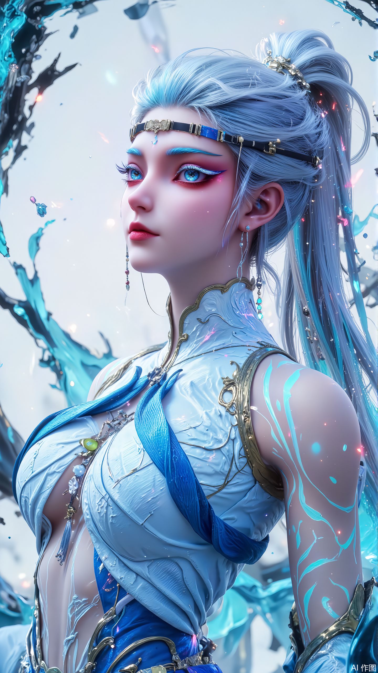 知画水墨根基姿态 异画官 沧元图 国漫女神 ai绘画