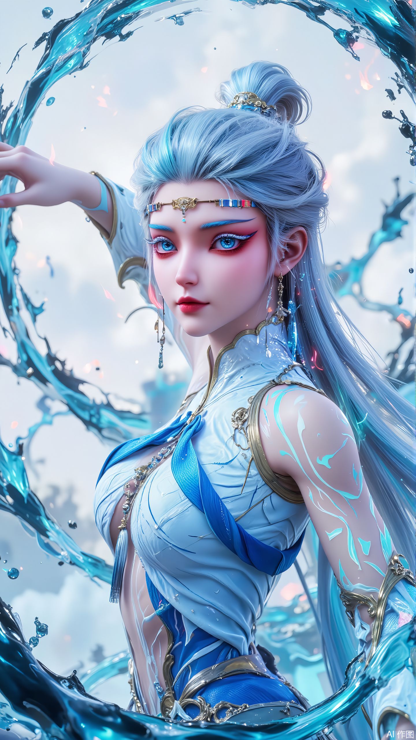 知画水墨根基姿态 异画官 沧元图 国漫女神 ai绘画