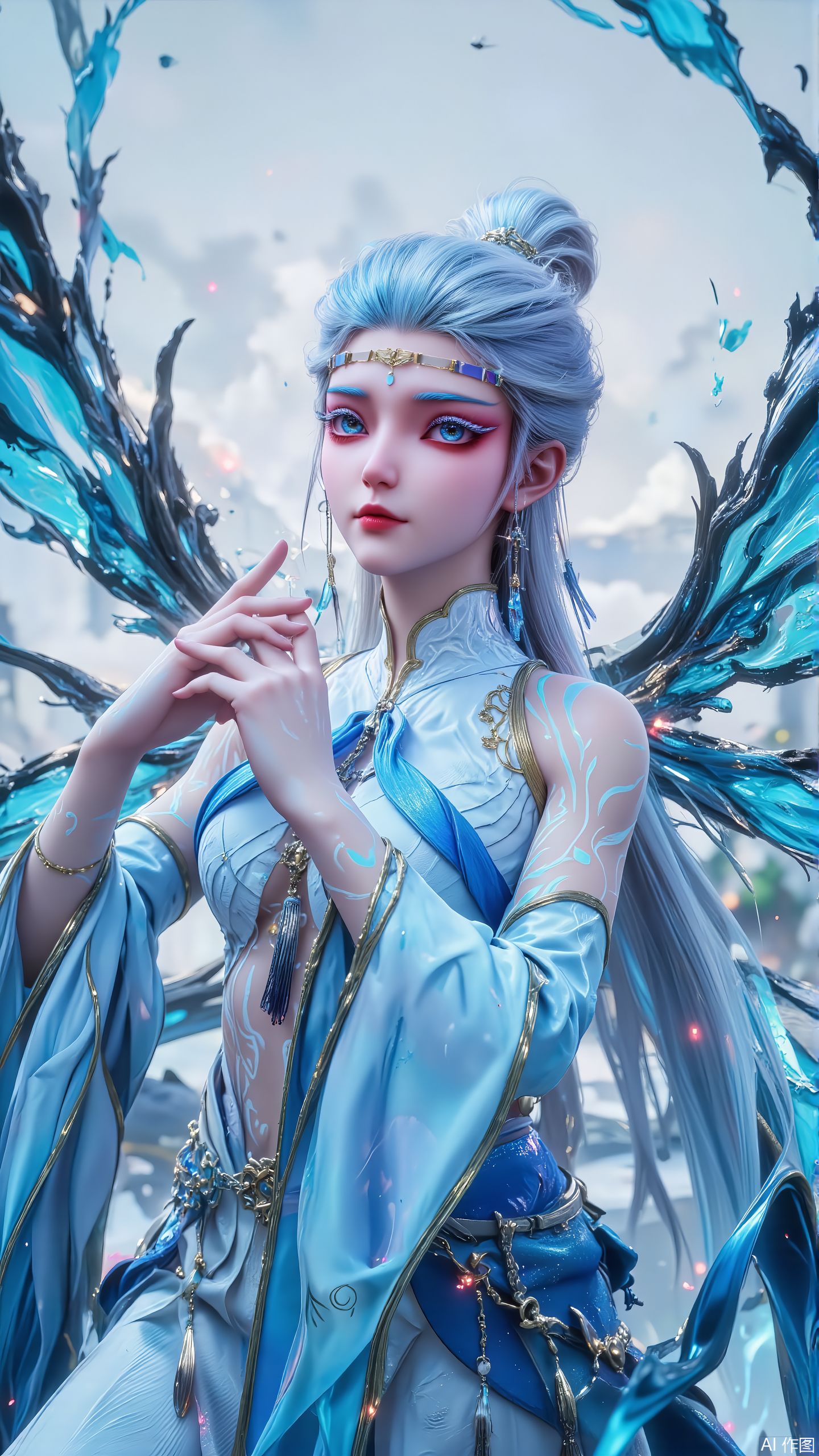 知画水墨根基姿态 异画官 沧元图 国漫女神 ai绘画