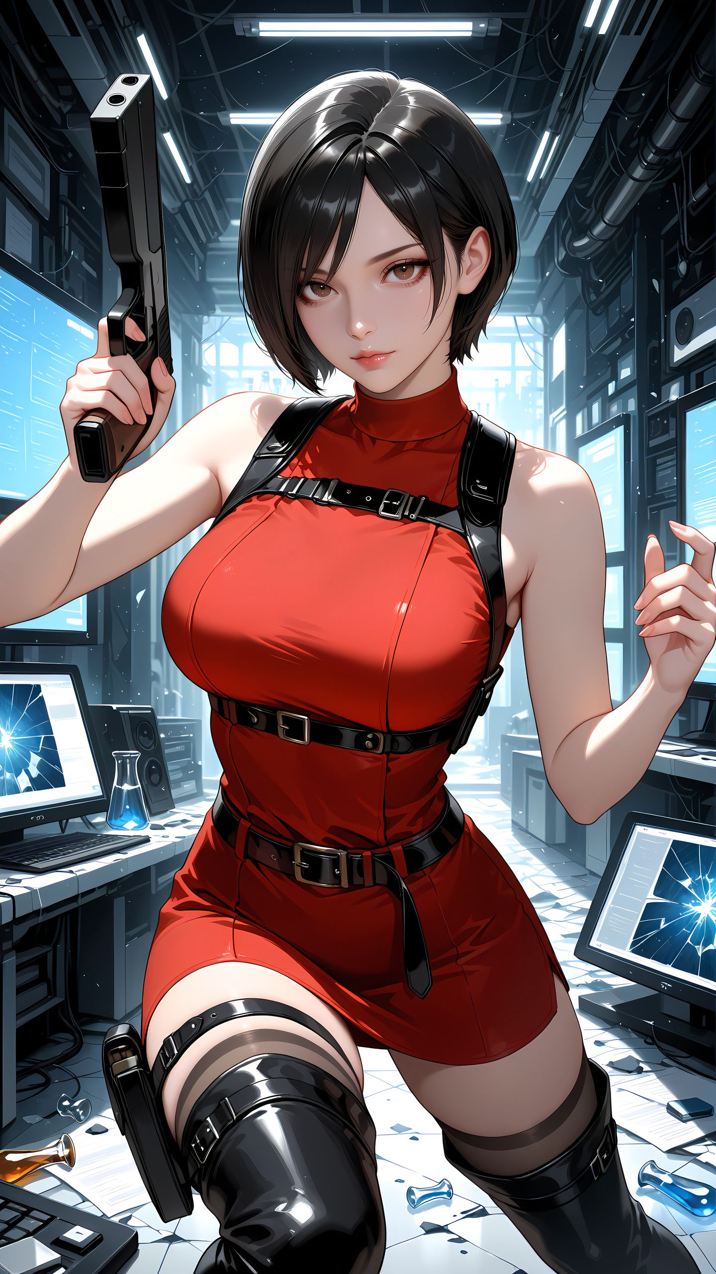 ai绘画 艾达王 生化危机 二次元 手机壁纸