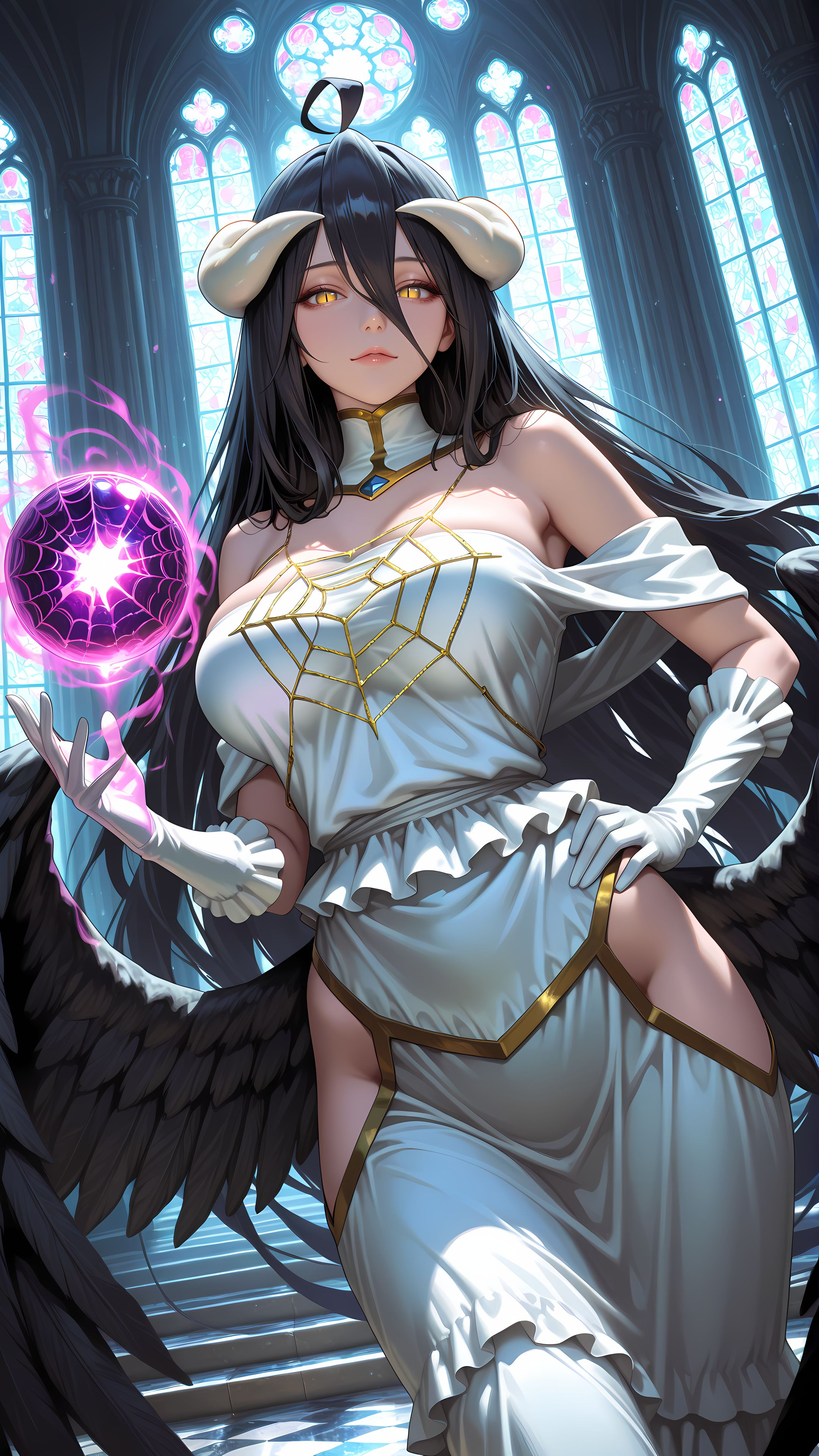 ai绘画 雅儿贝德 overload 魅魔 手机壁纸