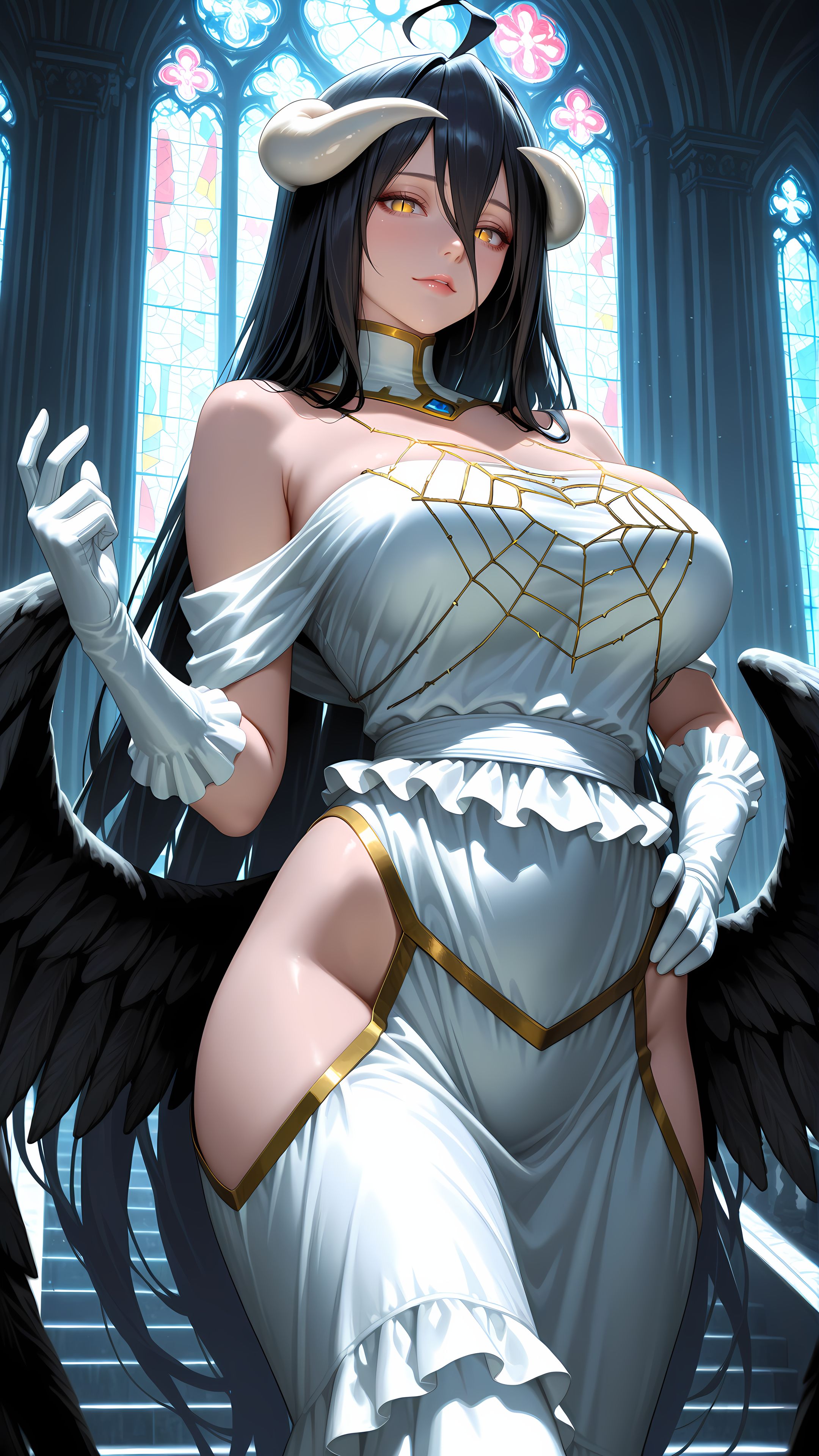 ai绘画 雅儿贝德 overload 魅魔 手机壁纸