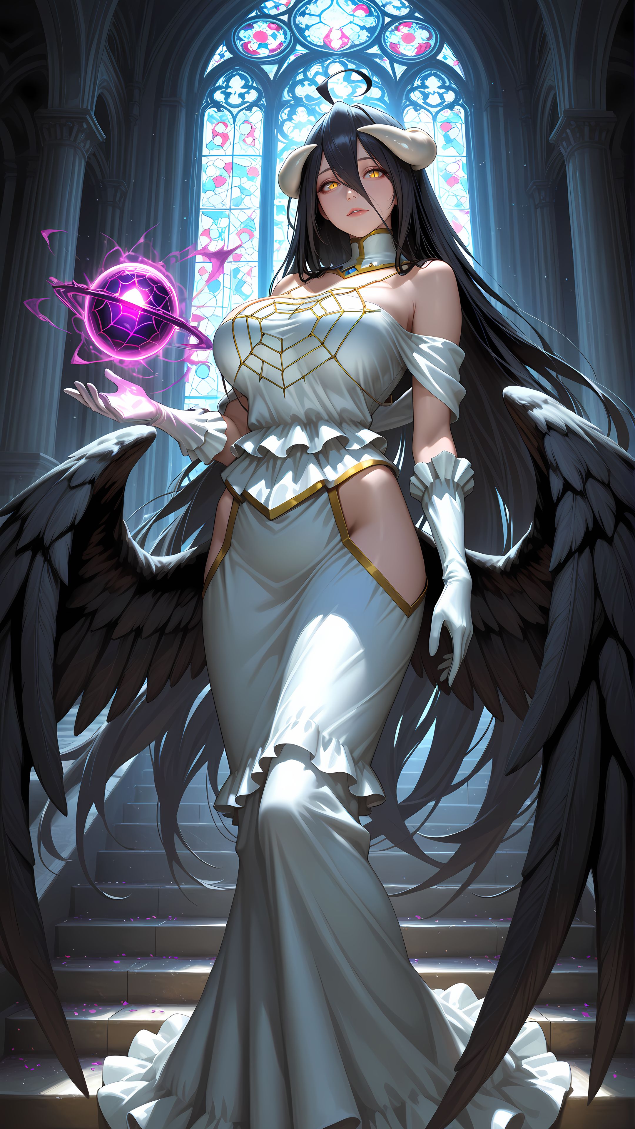 ai绘画 雅儿贝德 overload 魅魔 手机壁纸