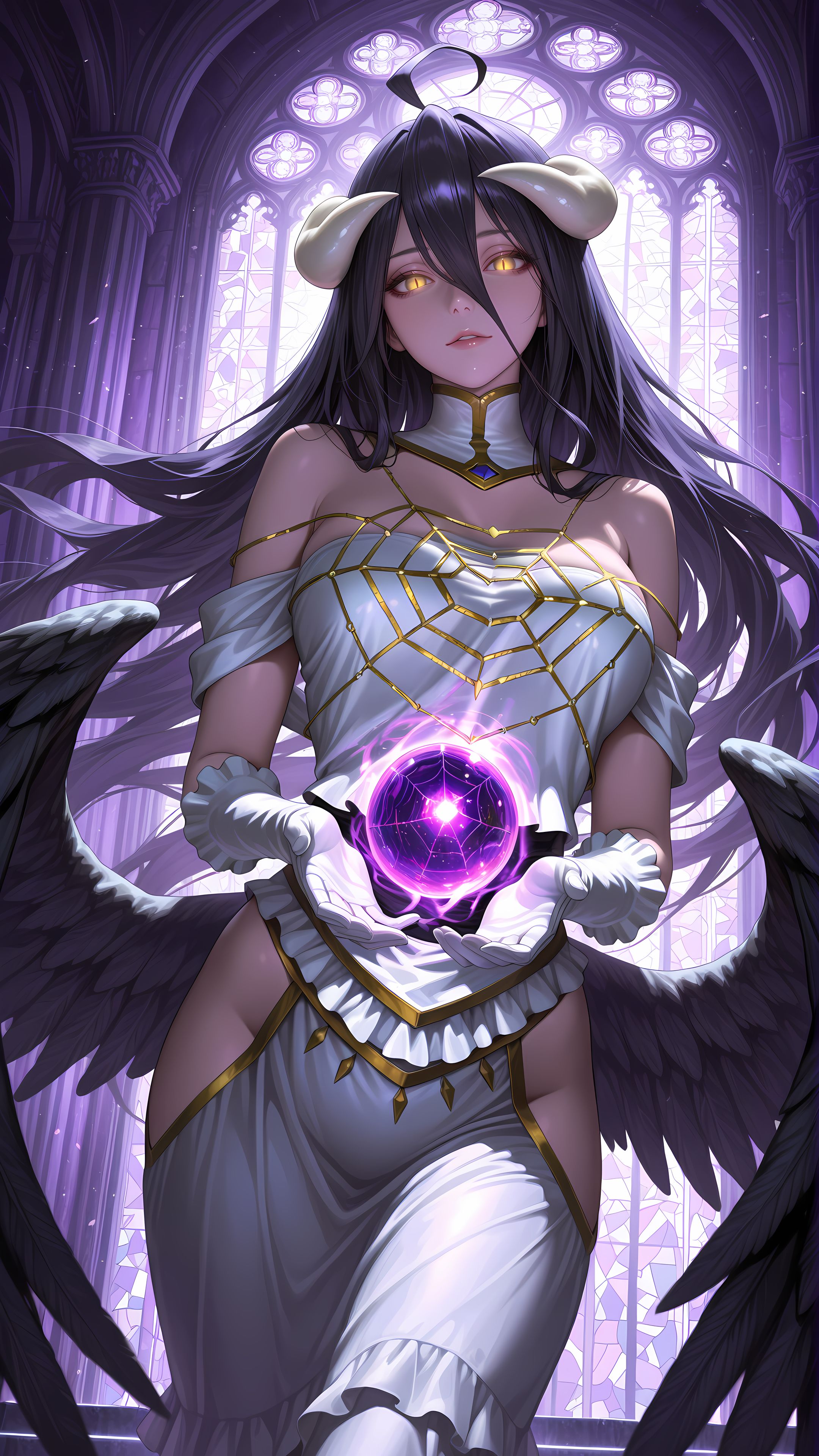 ai绘画 雅儿贝德 overload 魅魔 手机壁纸