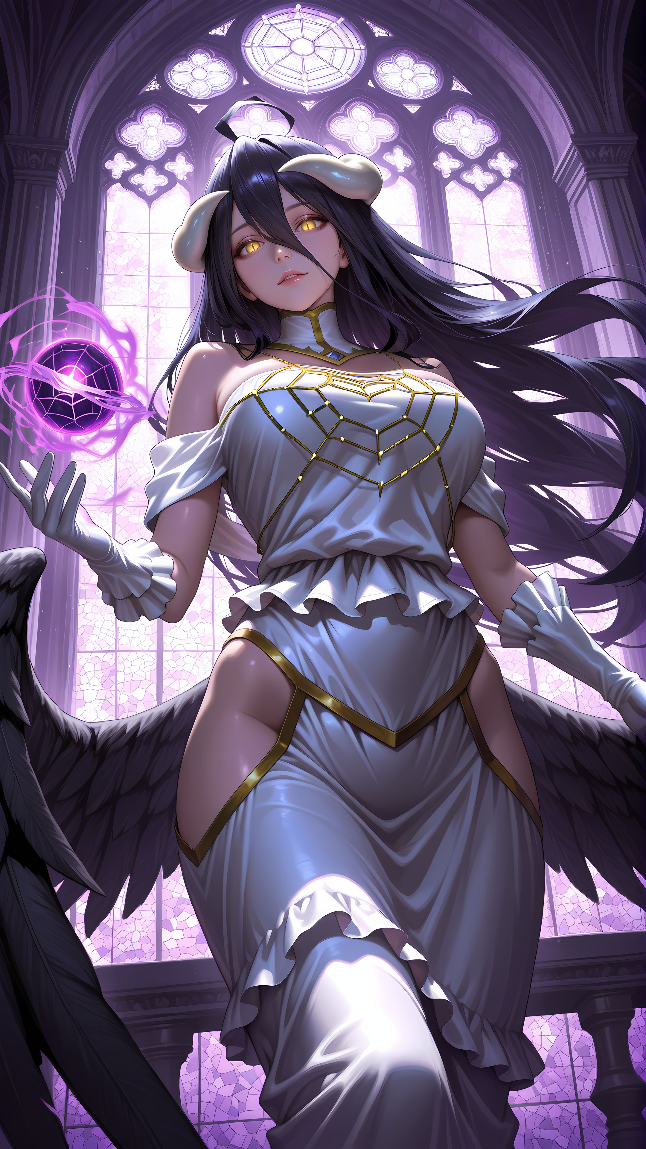 ai绘画 雅儿贝德 overload 魅魔 手机壁纸