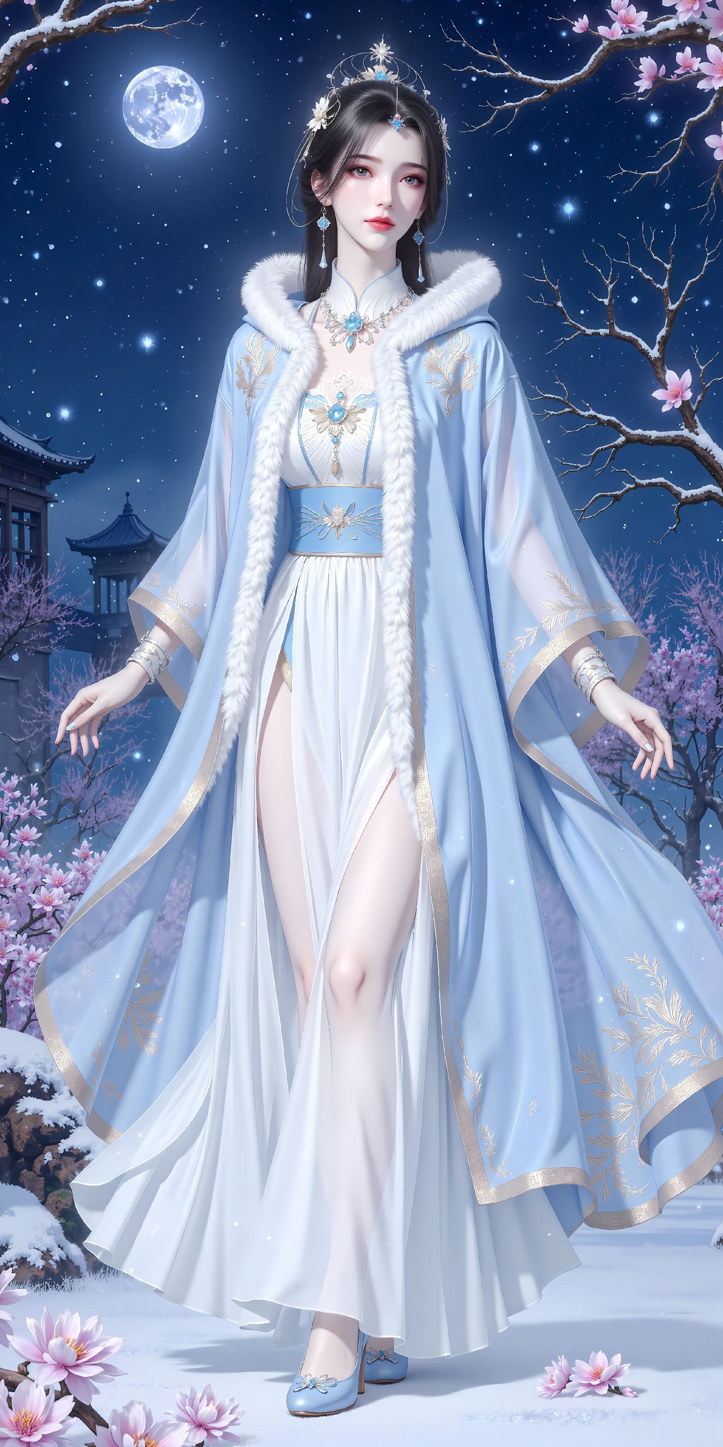 仙逆 国漫女神 美女 李慕婉月色下的温柔