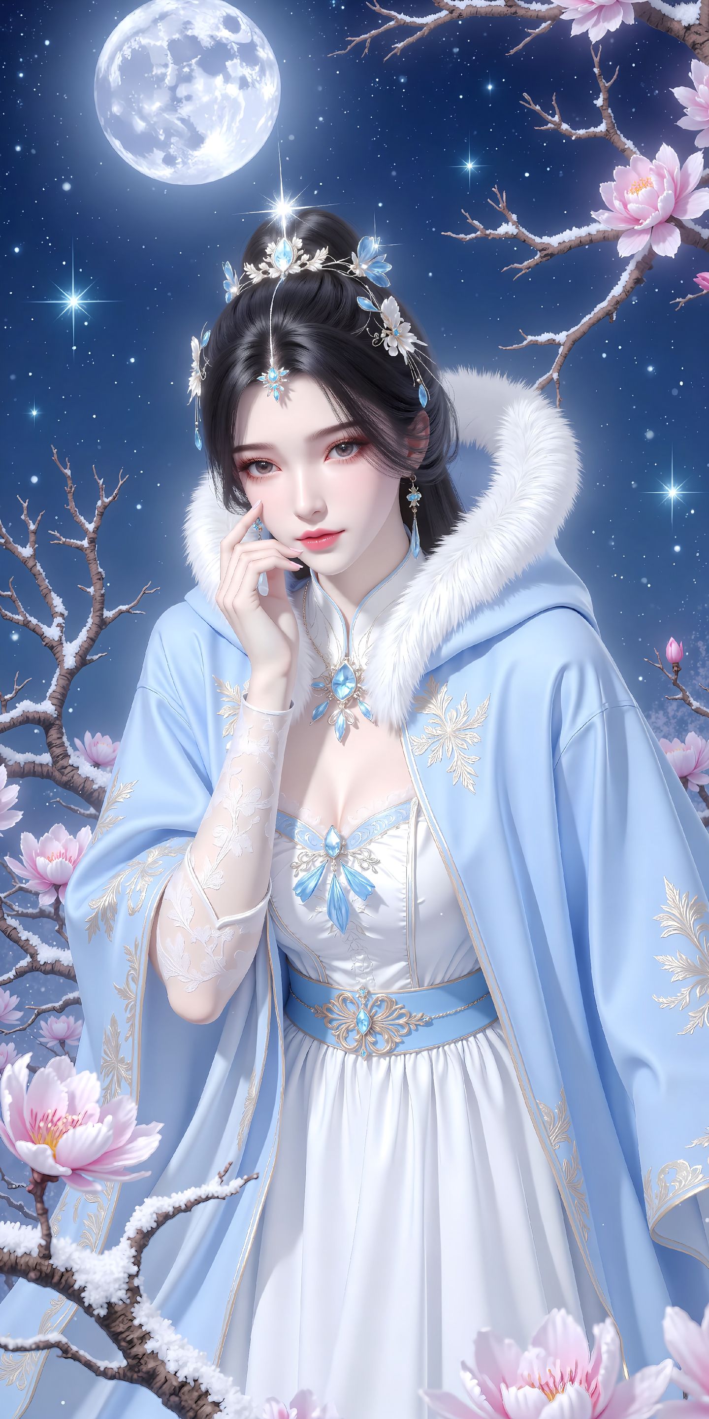 仙逆 国漫女神 美女 李慕婉月色下的温柔