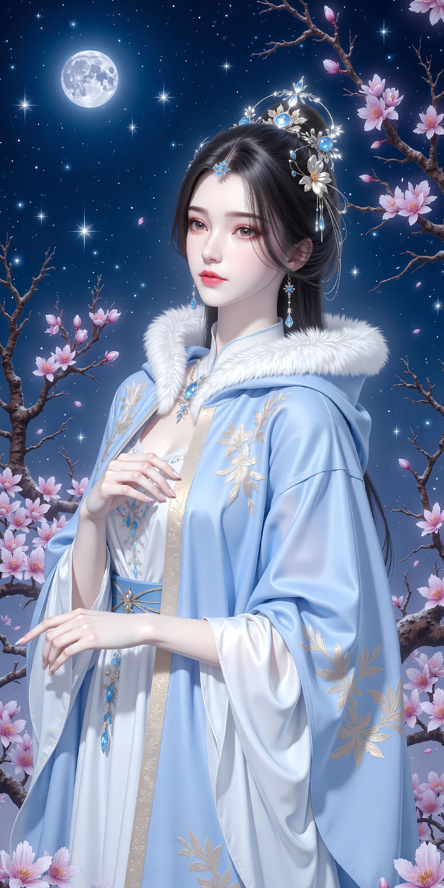 仙逆 国漫女神 美女 李慕婉月色下的温柔