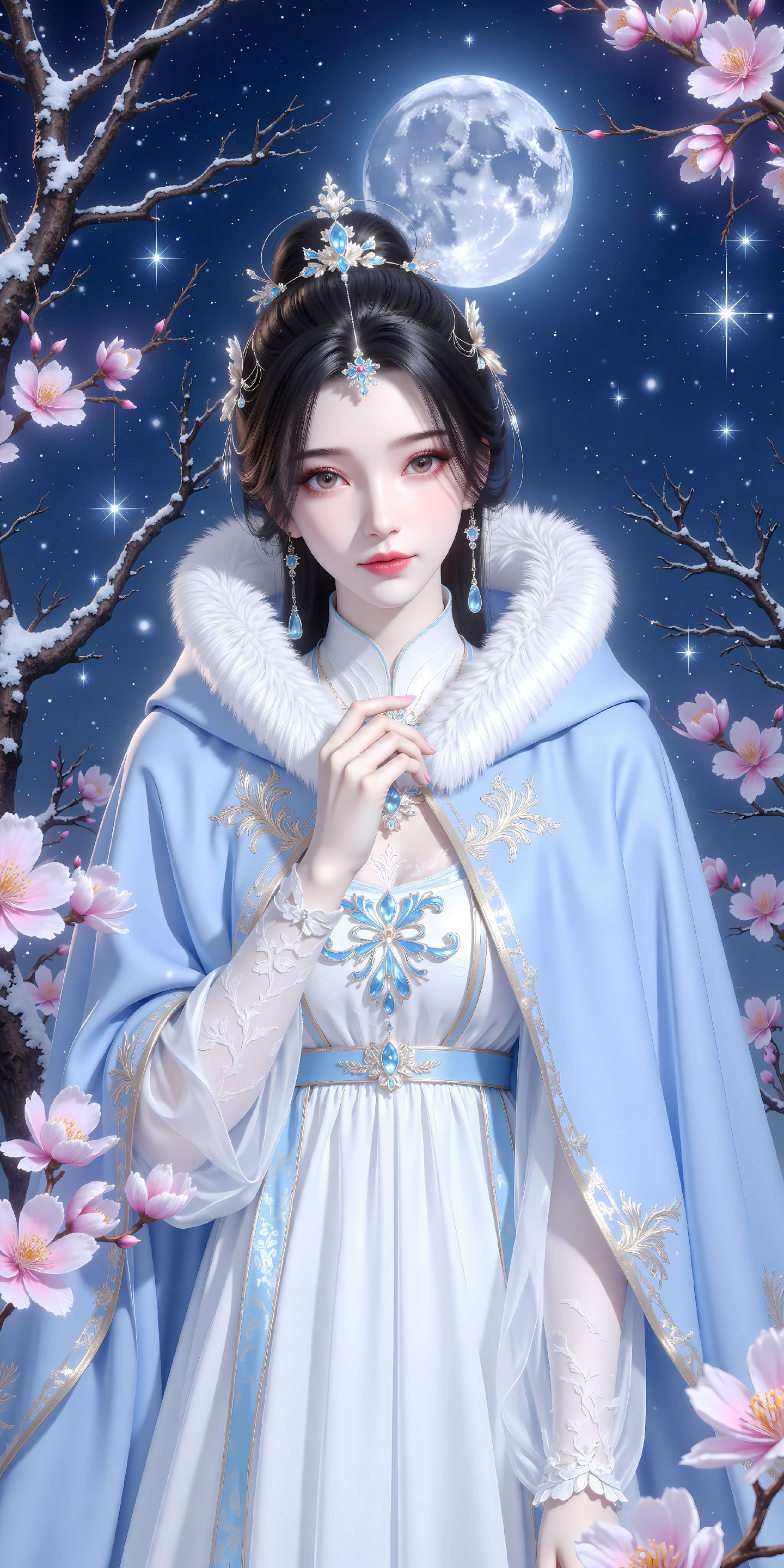 仙逆 国漫女神 美女 李慕婉月色下的温柔