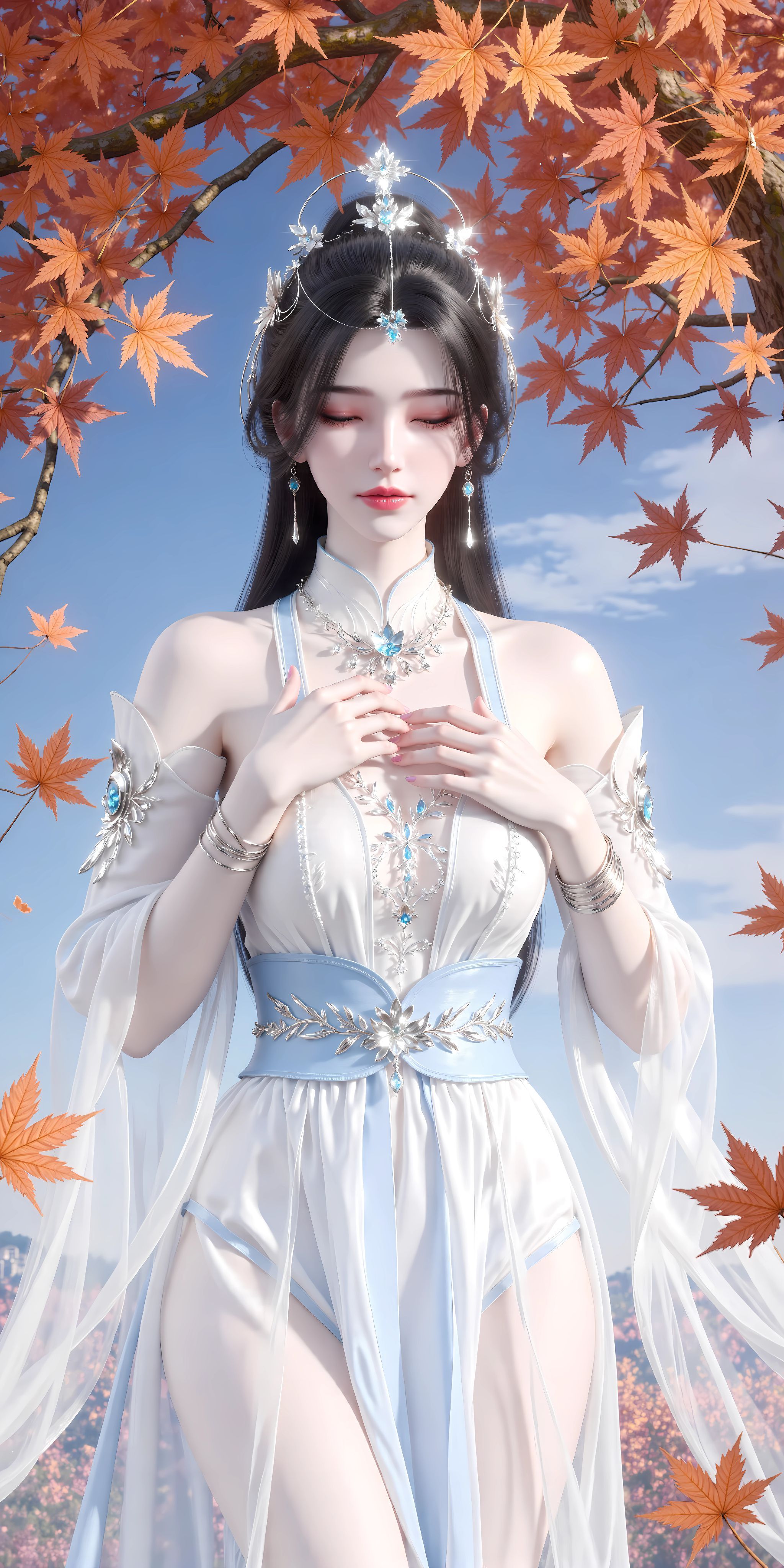 国漫女神 仙逆 ai绘画 李慕婉：师兄救我！