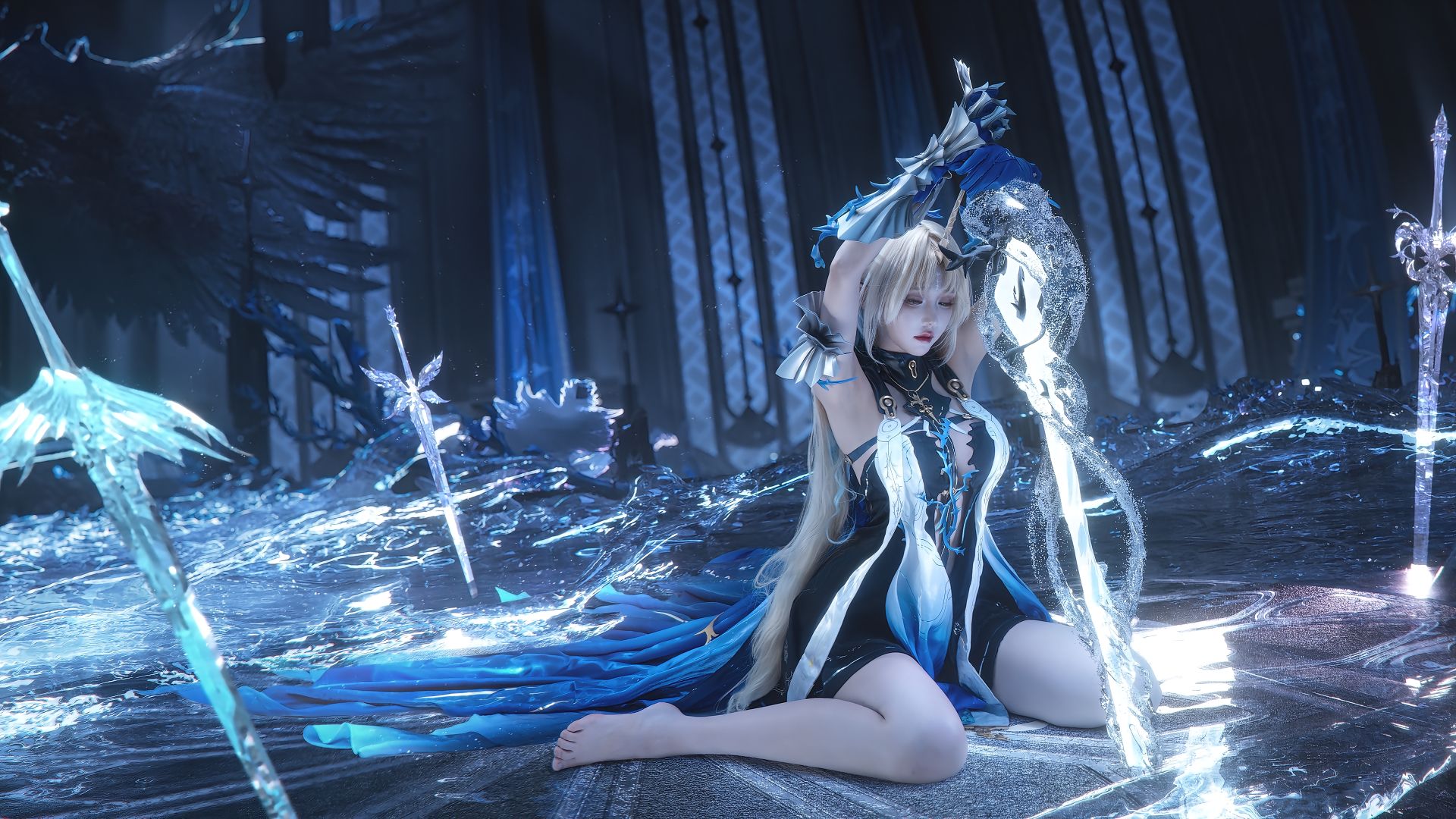 【3P】@走路摇zly 大卡cosplay正片2.0 芙露德莉斯 卡提希娅 鸣潮