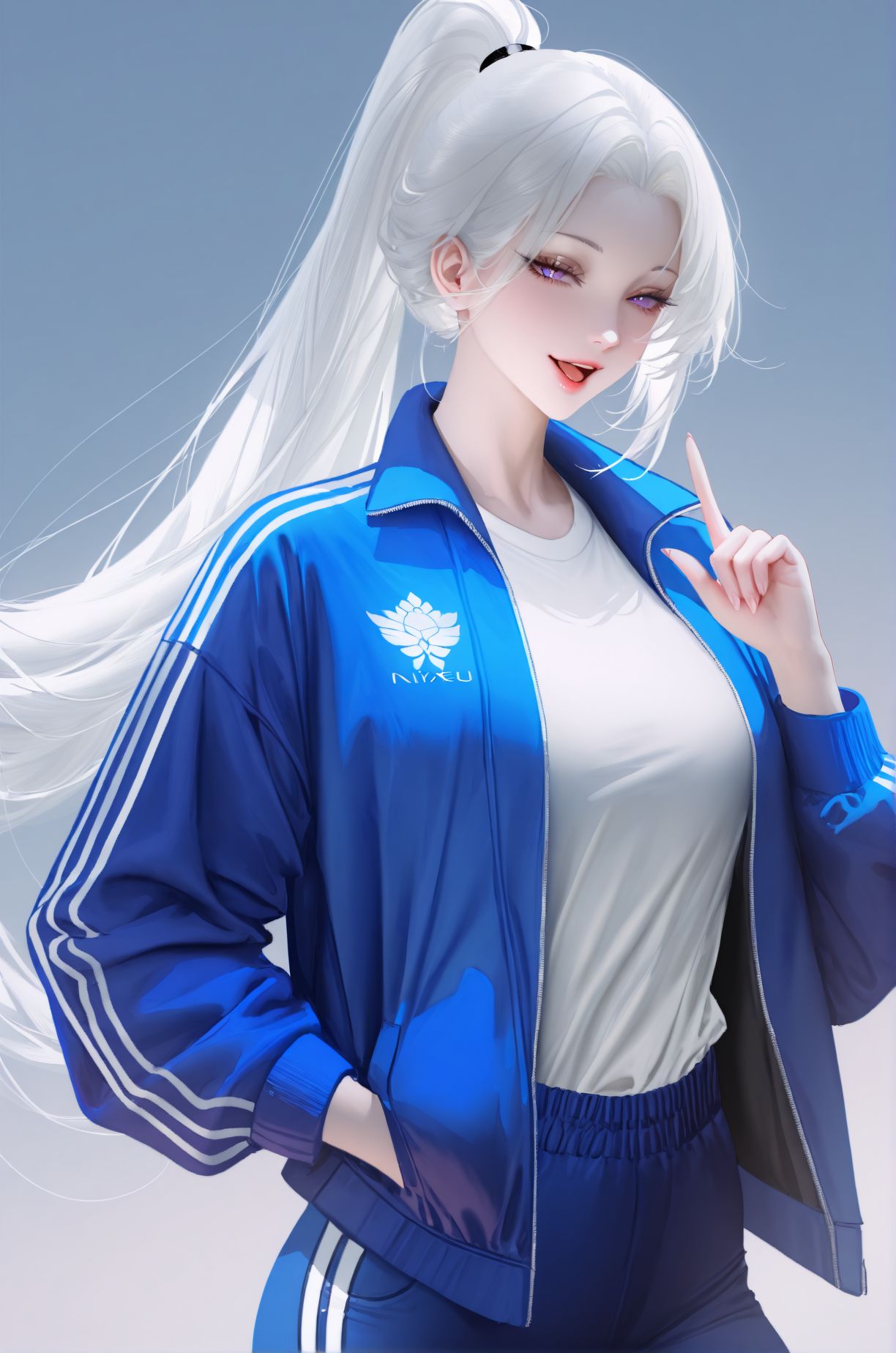 活泼的学姐 二次元 白毛