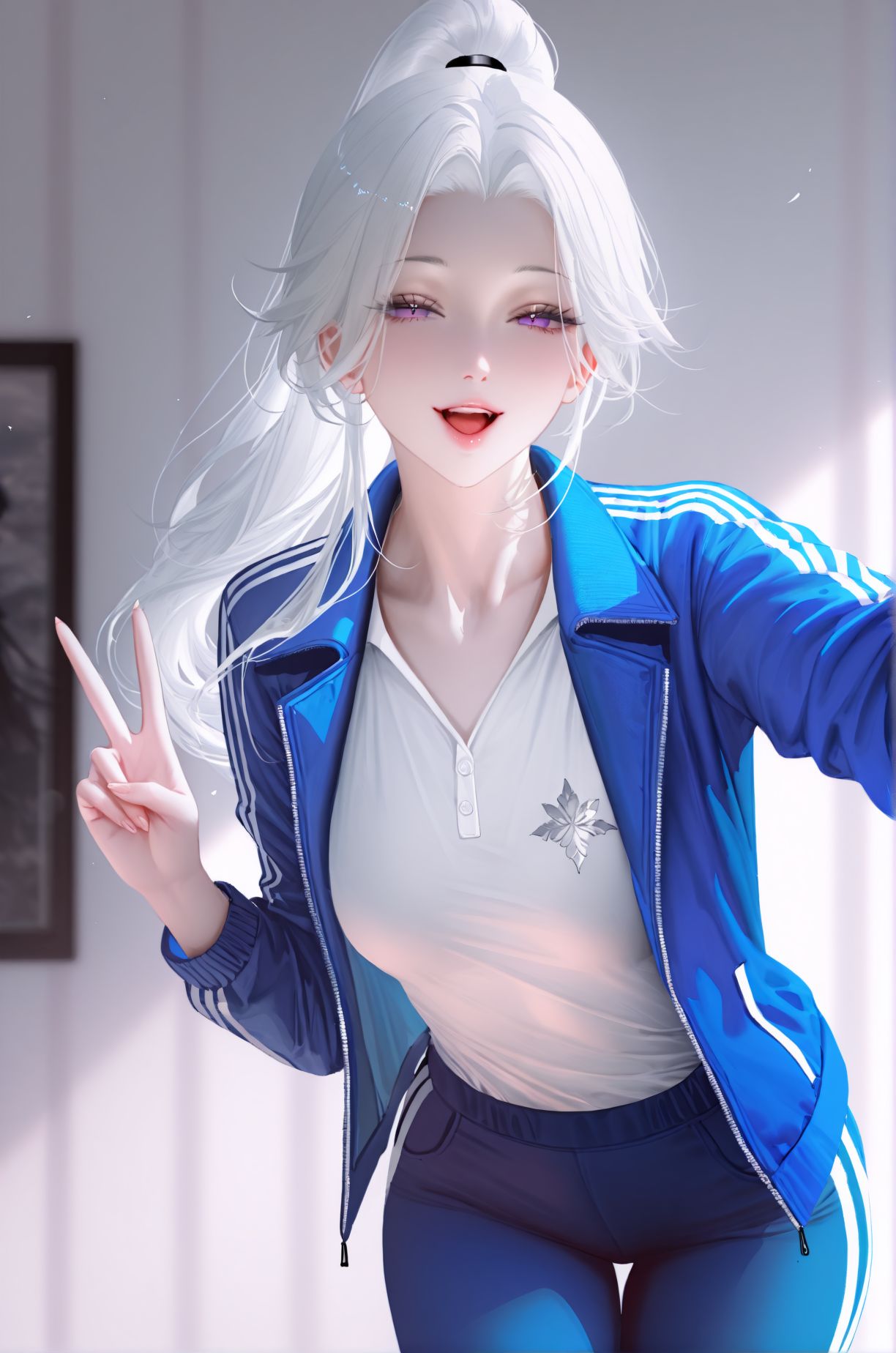 活泼的学姐 二次元 白毛