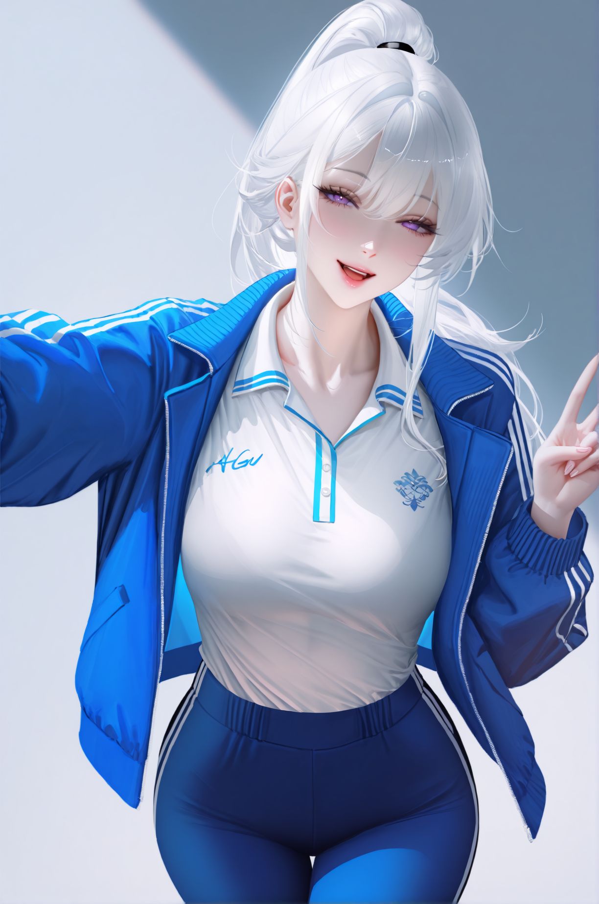 活泼的学姐 二次元 白毛
