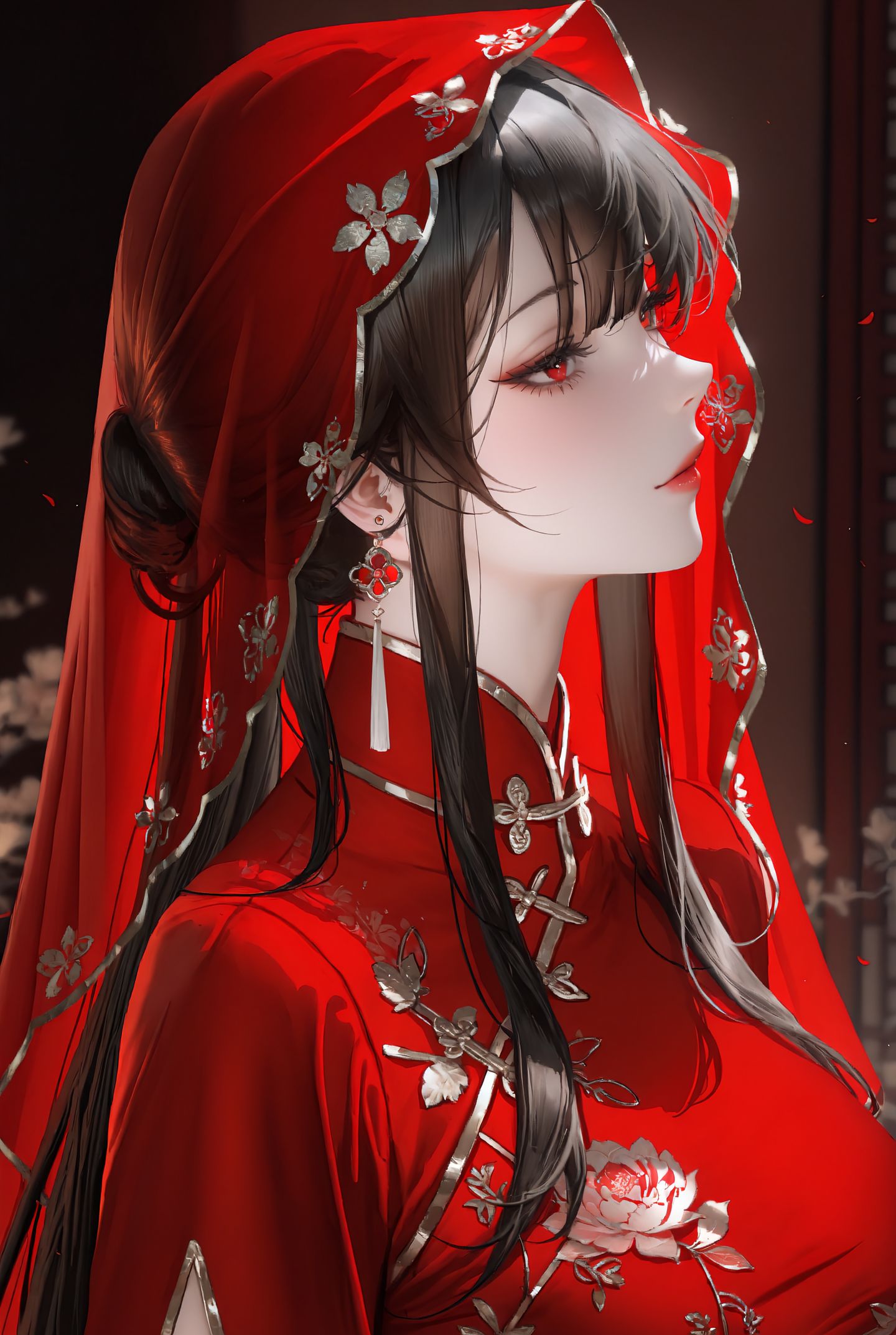 美佳人 红嫁衣 二次元 古风美人 ai绘画生成