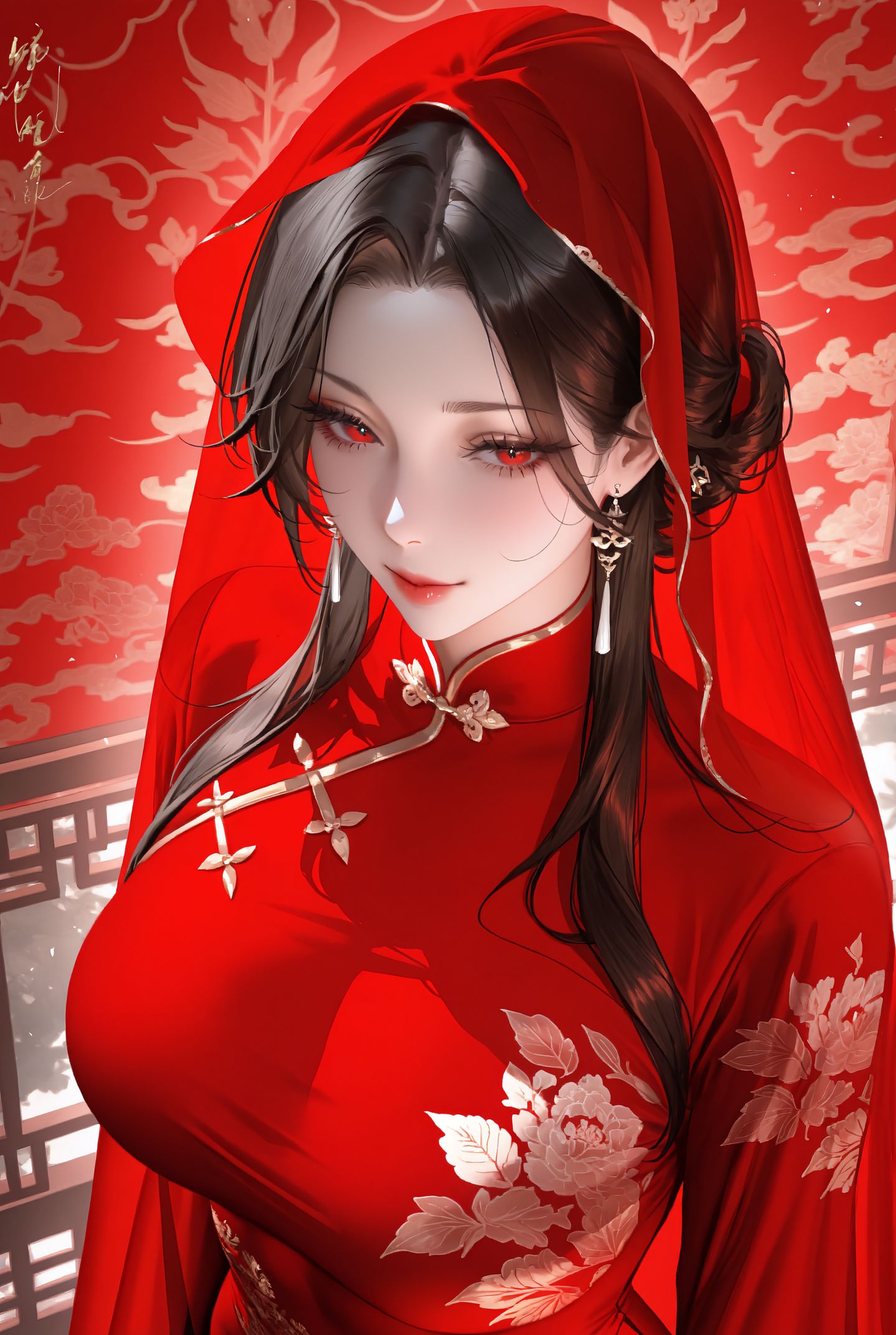 美佳人 红嫁衣 二次元 古风美人 ai绘画生成