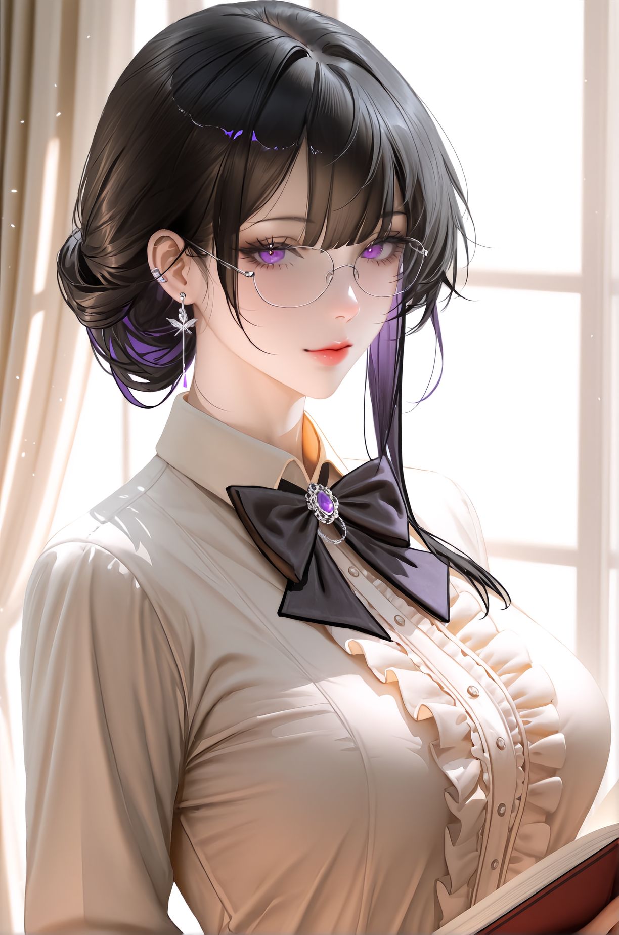 思索灵感的女作家 二次元 御姐 ai绘画生成
