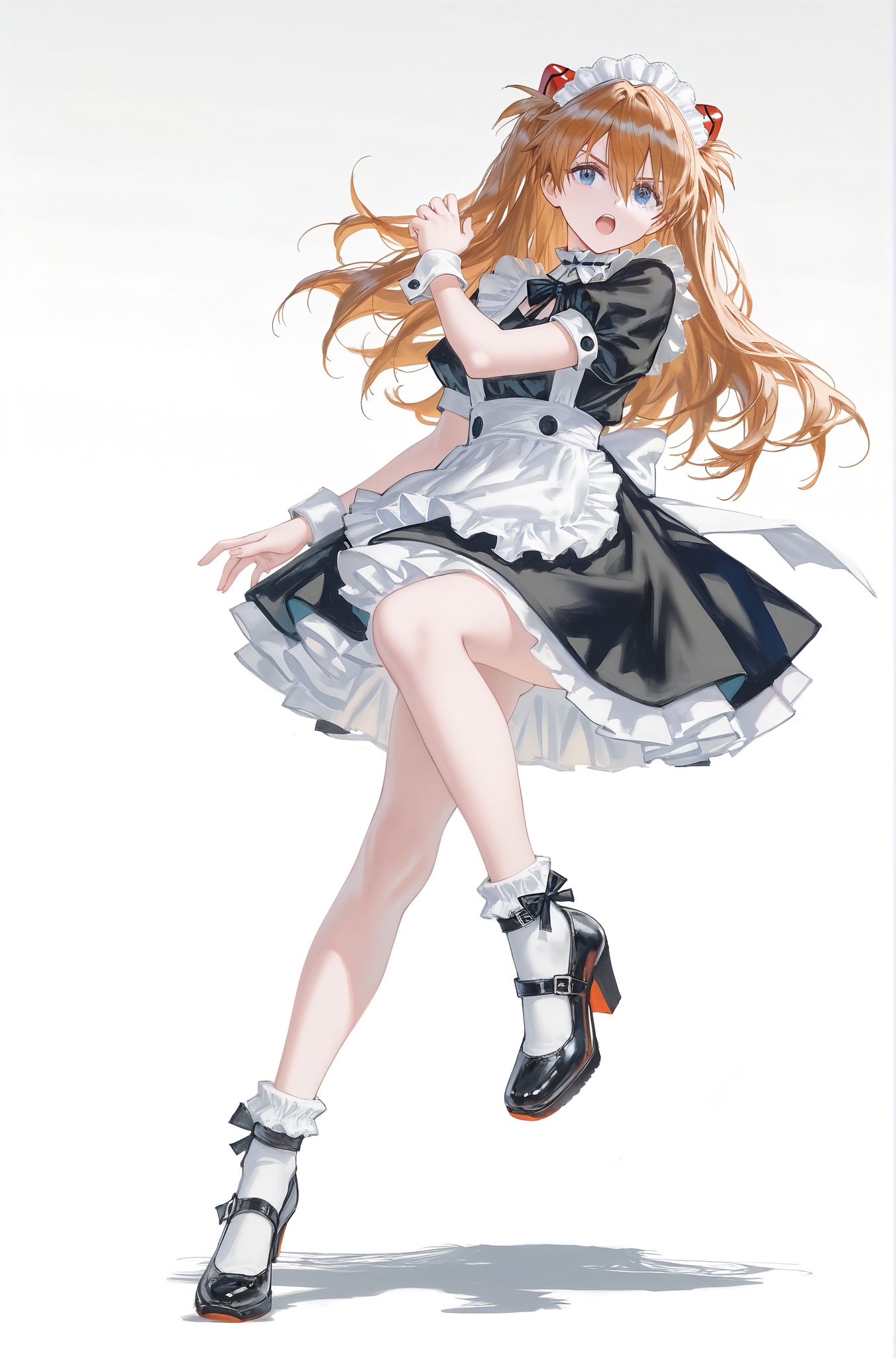 变装的明日香 新世纪福音战士 立绘 二次元少女 AI绘画