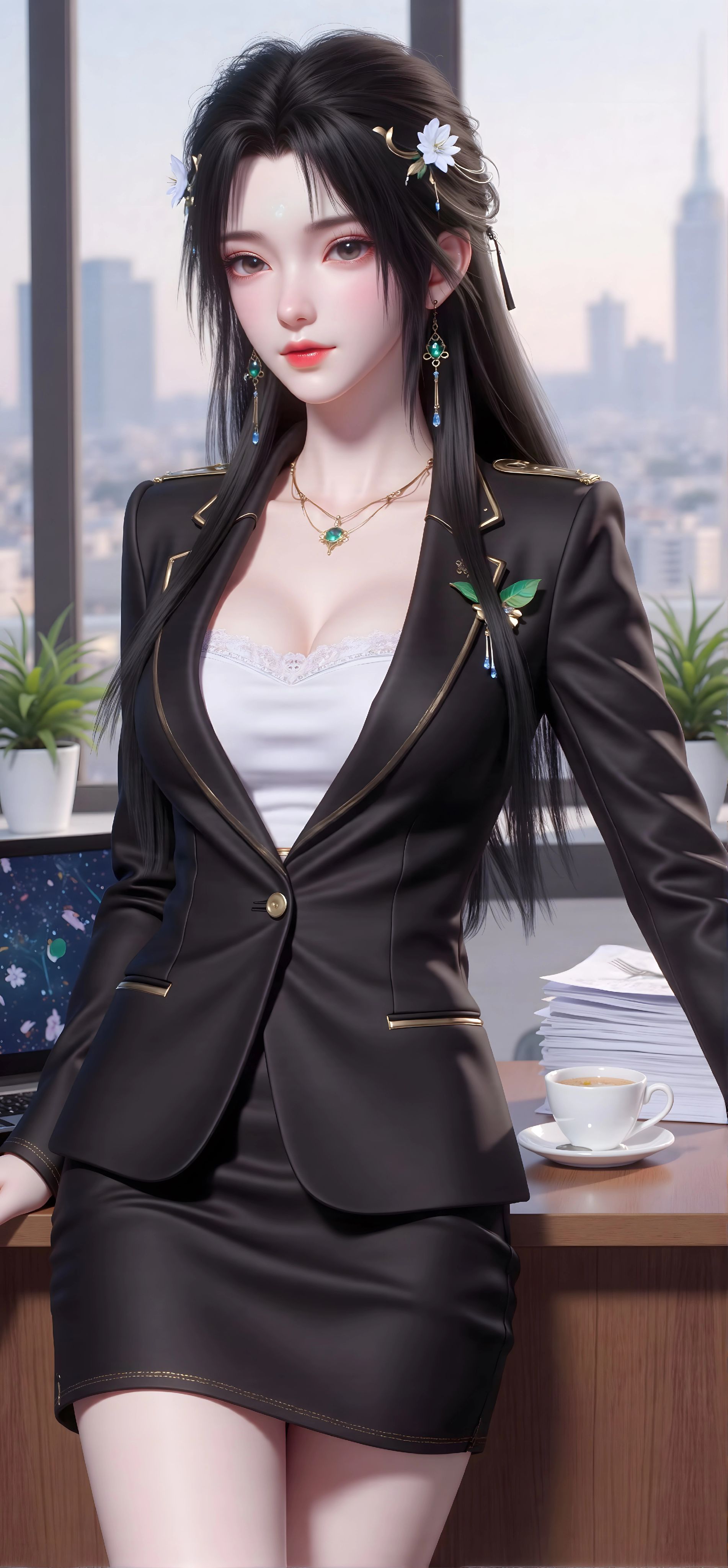 完美世界 清漪 国漫美女 职业装 精致
